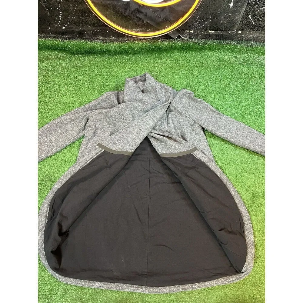 Lululemon Rulu Rally Wrap Long Sleeve Size 8‎ Heathered Graphite HGHP 57369